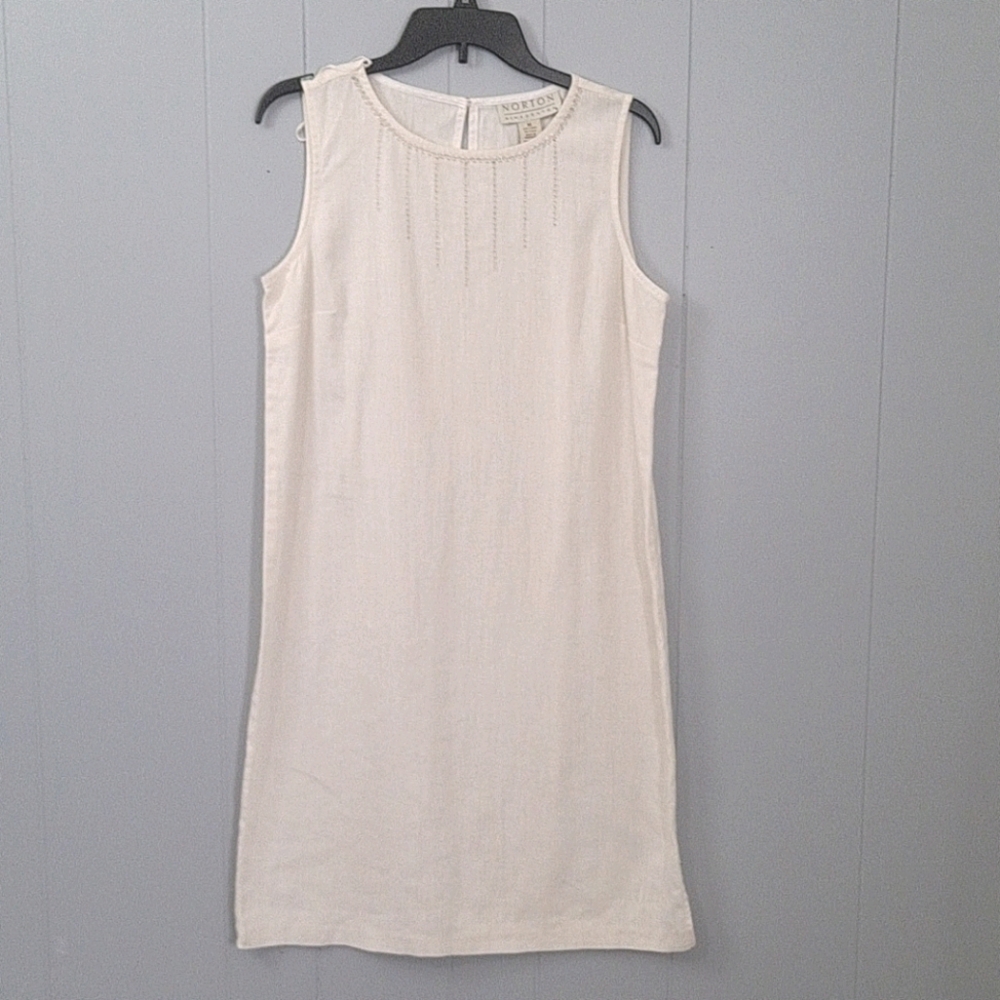 Norton McNaughton 100% Linen Sleeveless Dress Med.